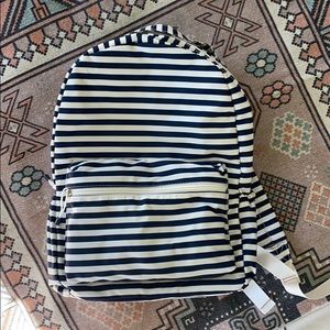 NWT Navy and Off White Stripped Backpack